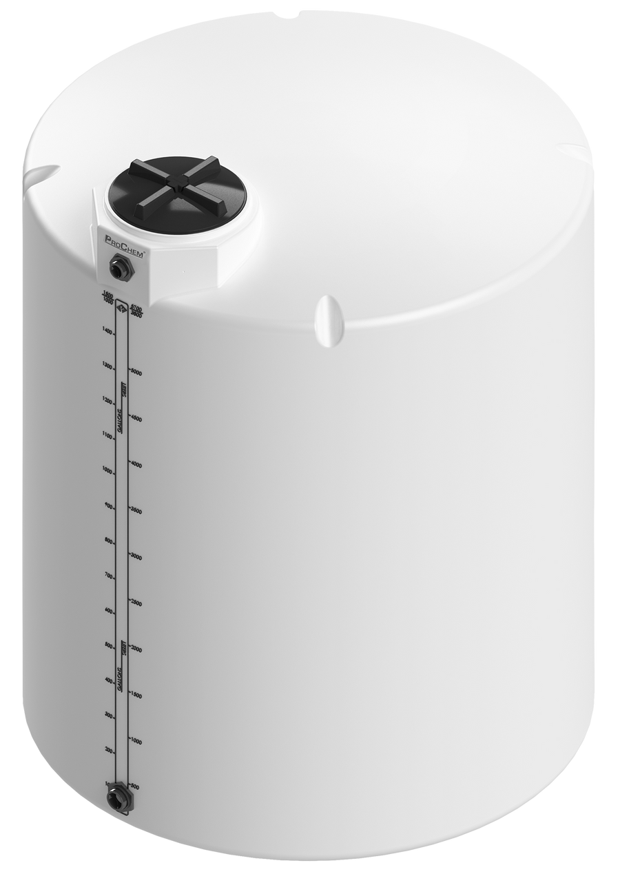 1500 Gal ProChem® Vertical Tank w/Bulkhead Fittings - Twist Lid 16" - LPE 1.5 - Natural 