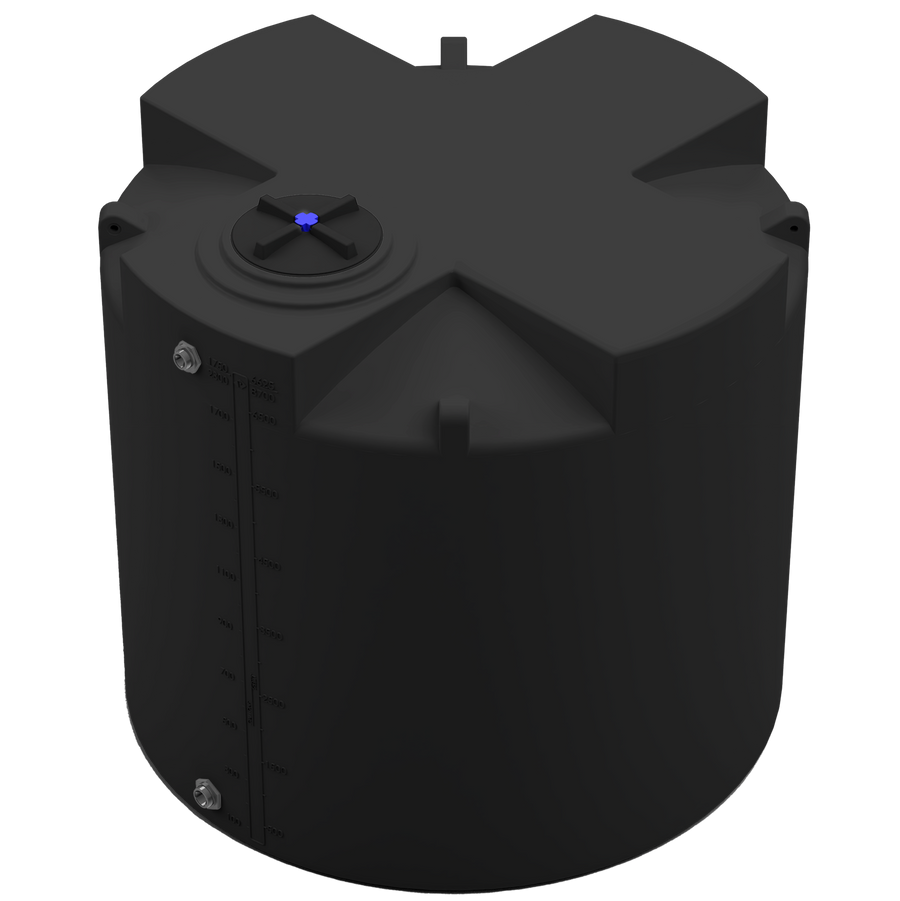 1750 GAL PROCHEM® PLUS POTABLE WATER TANK - LPE 1.0 FDA - BLACK  - DIA 87" x HGT 81" - LID 16" - BH FITTING T 1.5” / B 2” 
