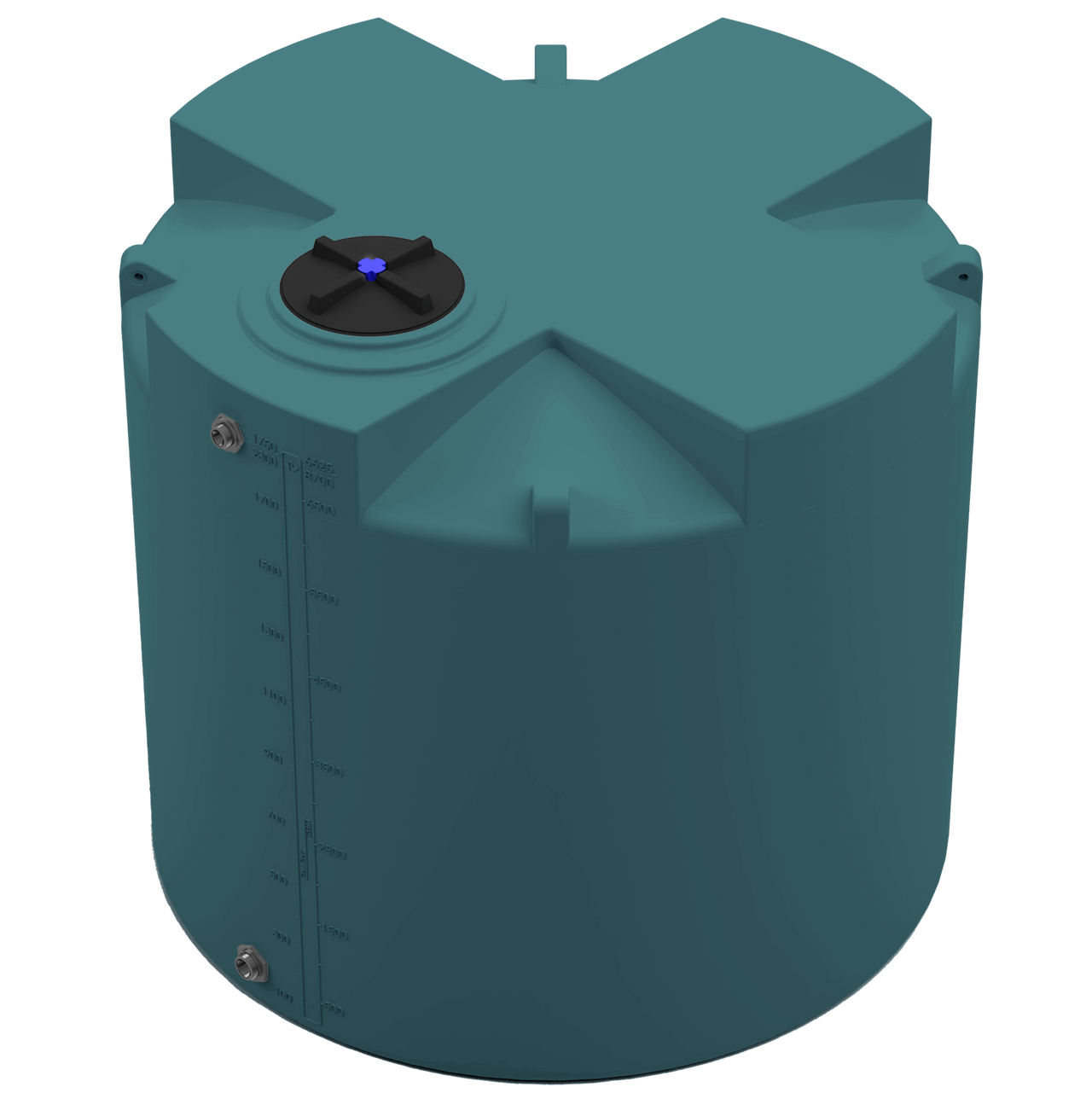 1750 GAL PROCHEM® PLUS POTABLE WATER TANK - LPE 1.0 FDA - GREEN  - DIA 87" x HGT 81" - LID 16" - BH FITTING T 1.5” / B 2” 