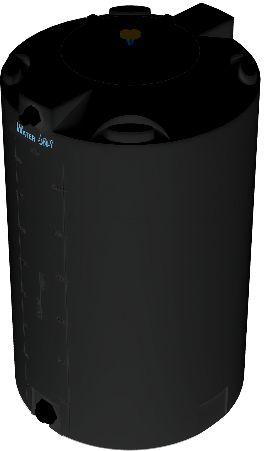 175 Gal ProChem® Potable Water Tank w/Bulkhead Fittings - Twist Lid 16" - LPE 1.0 - Black 