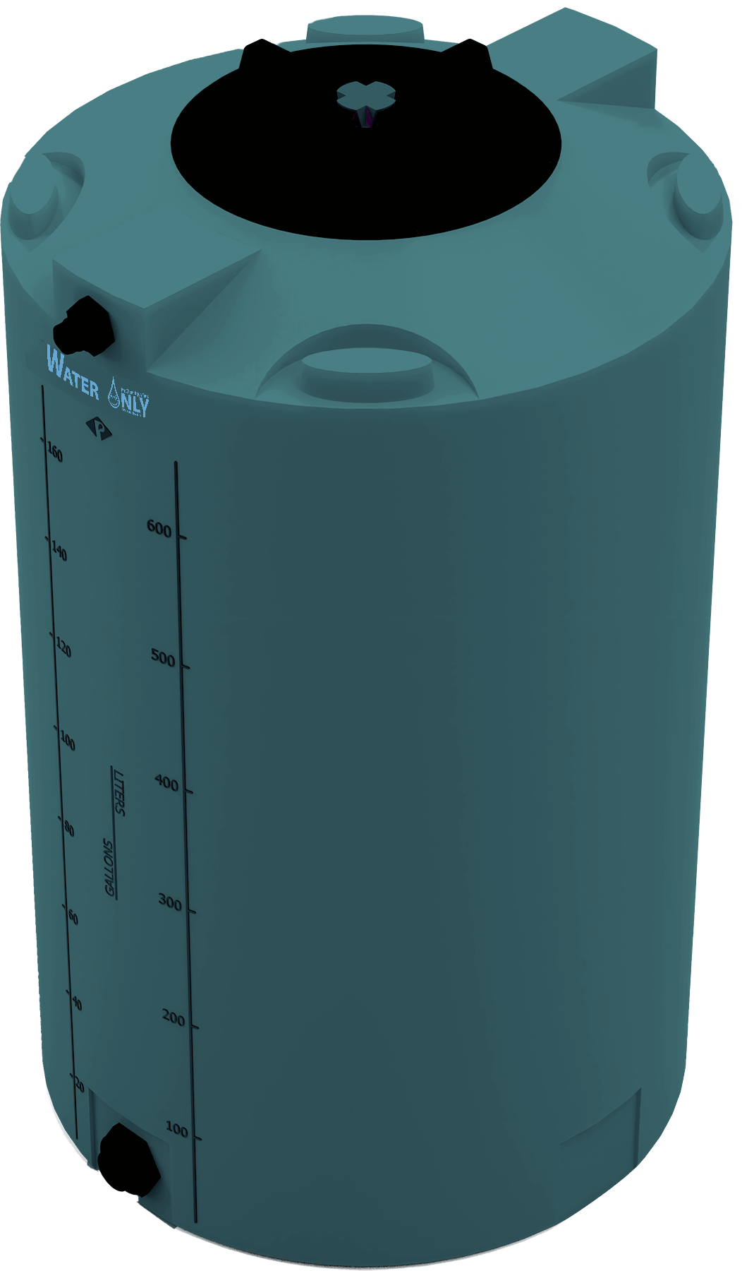175 Gal ProChem® Potable Water Tank w/Bulkhead Fittings - Twist Lid 16" - LPE 1.0 - Green 