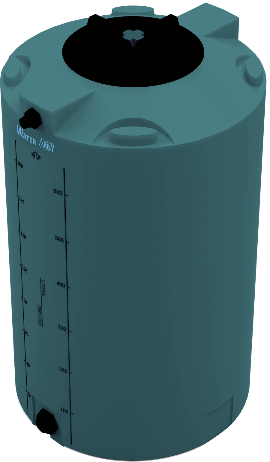 175 Gal ProChem® Potable Water Tank w/Bulkhead Fittings - Twist Lid 16" - LPE 1.0 - Green 