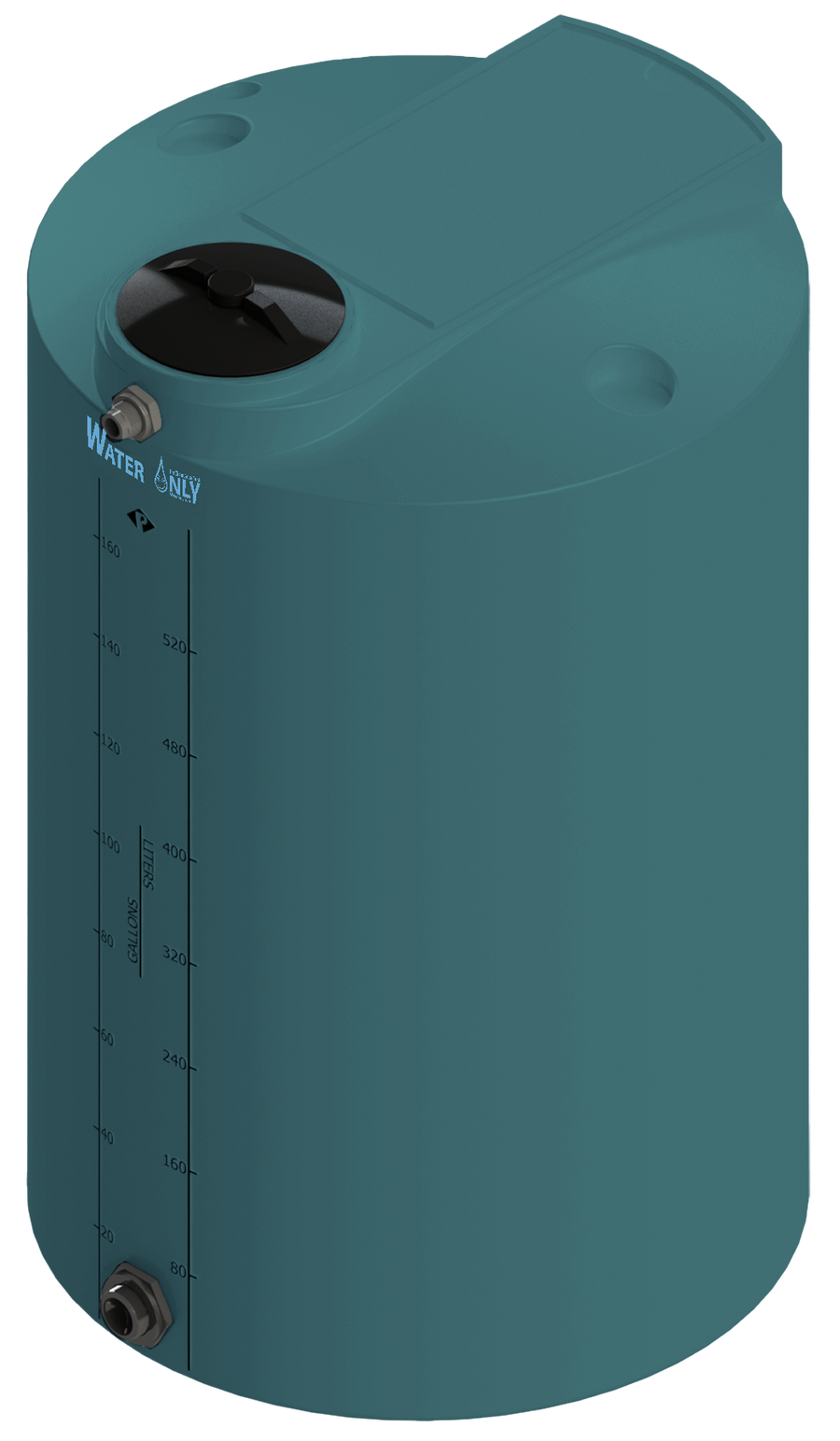 175 Gal ProChem® Potable Water Tank w/Bulkhead Fittings - Twist Lid 8" - LPE 1.0 - Green 