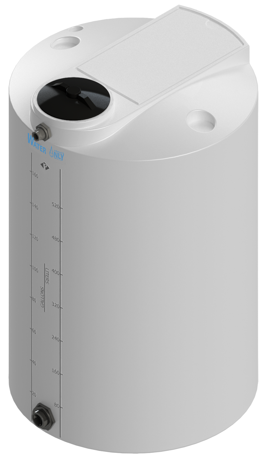 175 Gal ProChem® Potable Water Tank w/Bulkhead Fittings - Twist Lid 8" - LPE 1.0 - Natural 