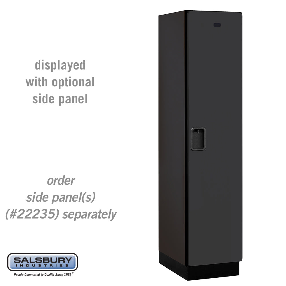 18" Wide Single Tier Designer Wood Locker - 1 Wide - 6 Feet High - 21 Inches Deep - Black