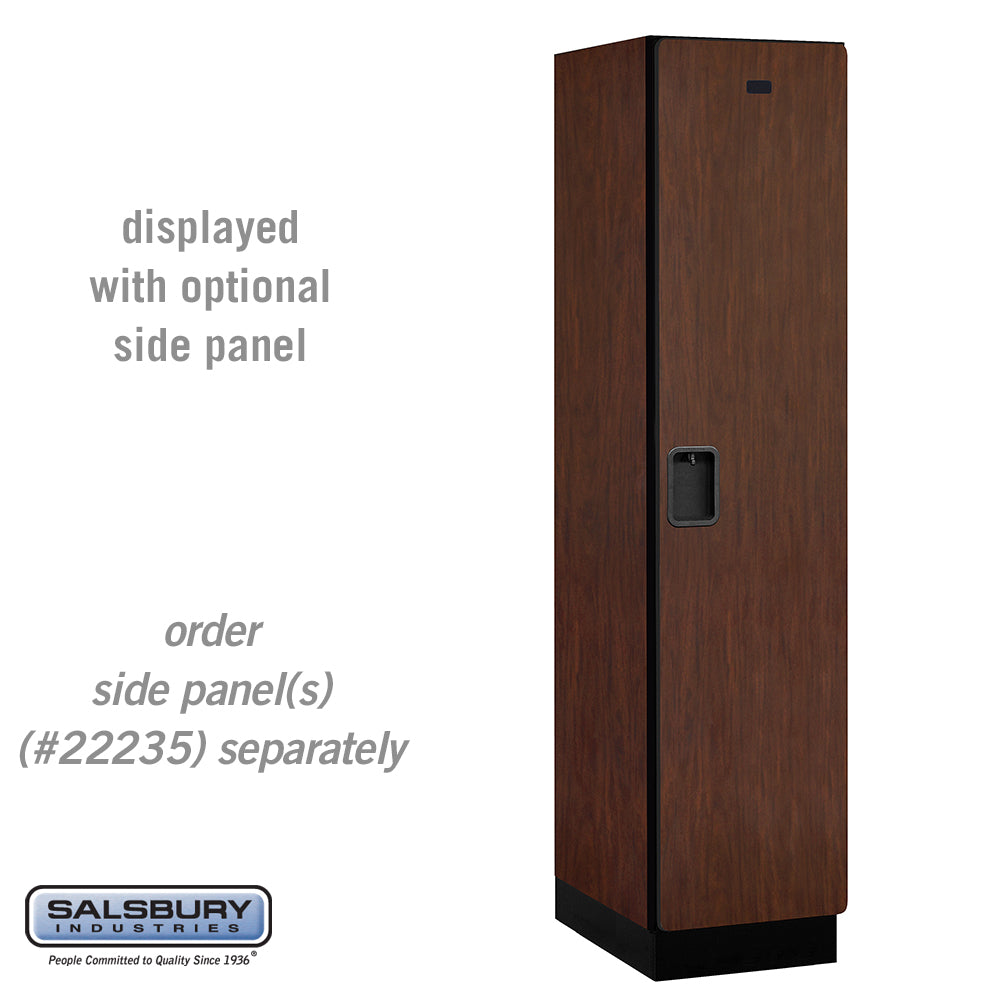 18" Wide Single Tier Designer Wood Locker - 1 Wide - 6 Feet High - 21 Inches Deep - Mahogany