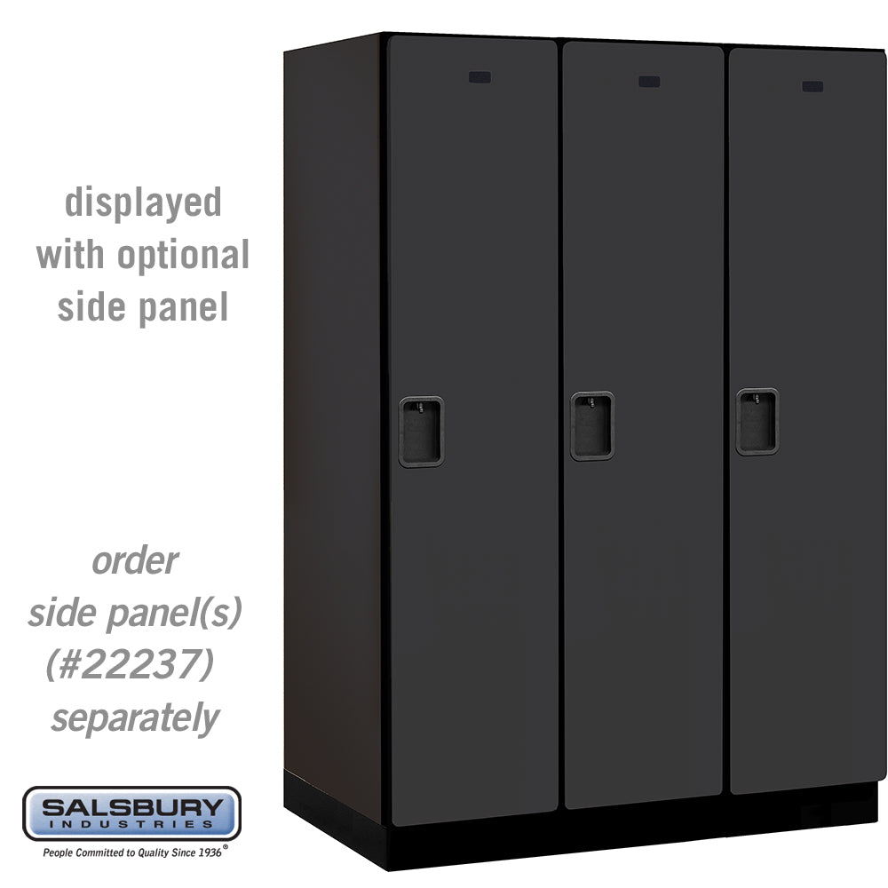 18" Wide Single Tier Designer Wood Locker - 3 Wide - 6 Feet High - 24 Inches Deep - Black