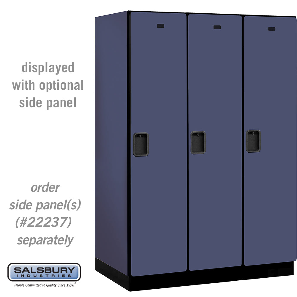 18" Wide Single Tier Designer Wood Locker - 3 Wide - 6 Feet High - 24 Inches Deep - Blue