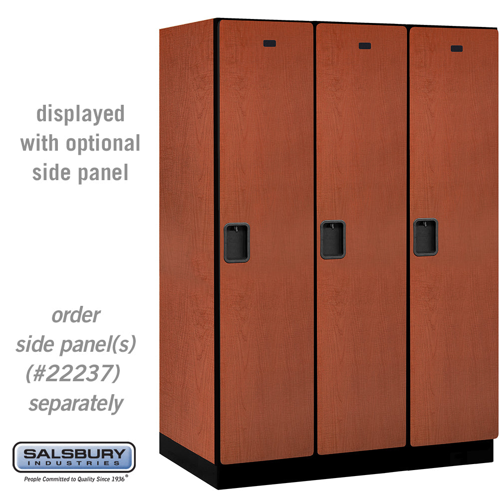 18" Wide Single Tier Designer Wood Locker - 3 Wide - 6 Feet High - 24 Inches Deep - Cherry