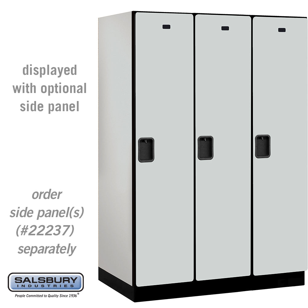 18" Wide Single Tier Designer Wood Locker - 3 Wide - 6 Feet High - 24 Inches Deep - Gray