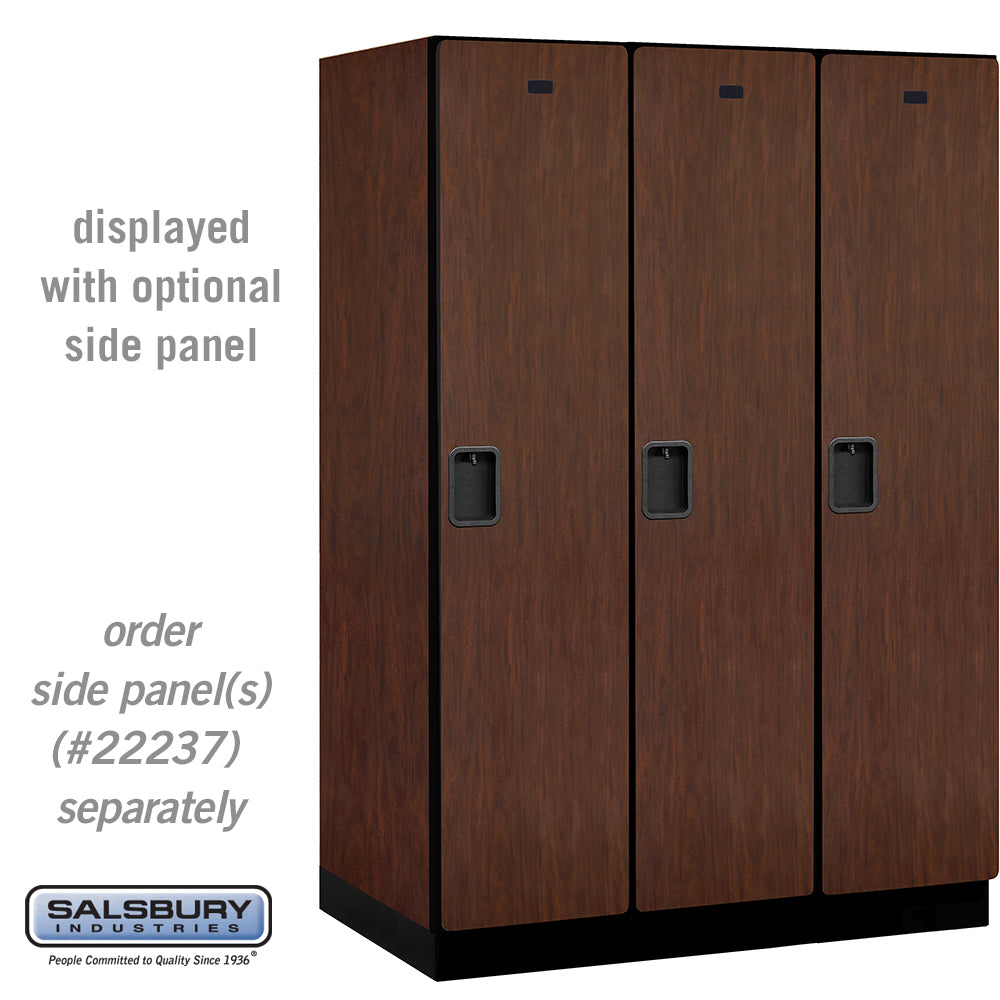 18" Wide Single Tier Designer Wood Locker - 3 Wide - 6 Feet High - 24 Inches Deep - Mahogany