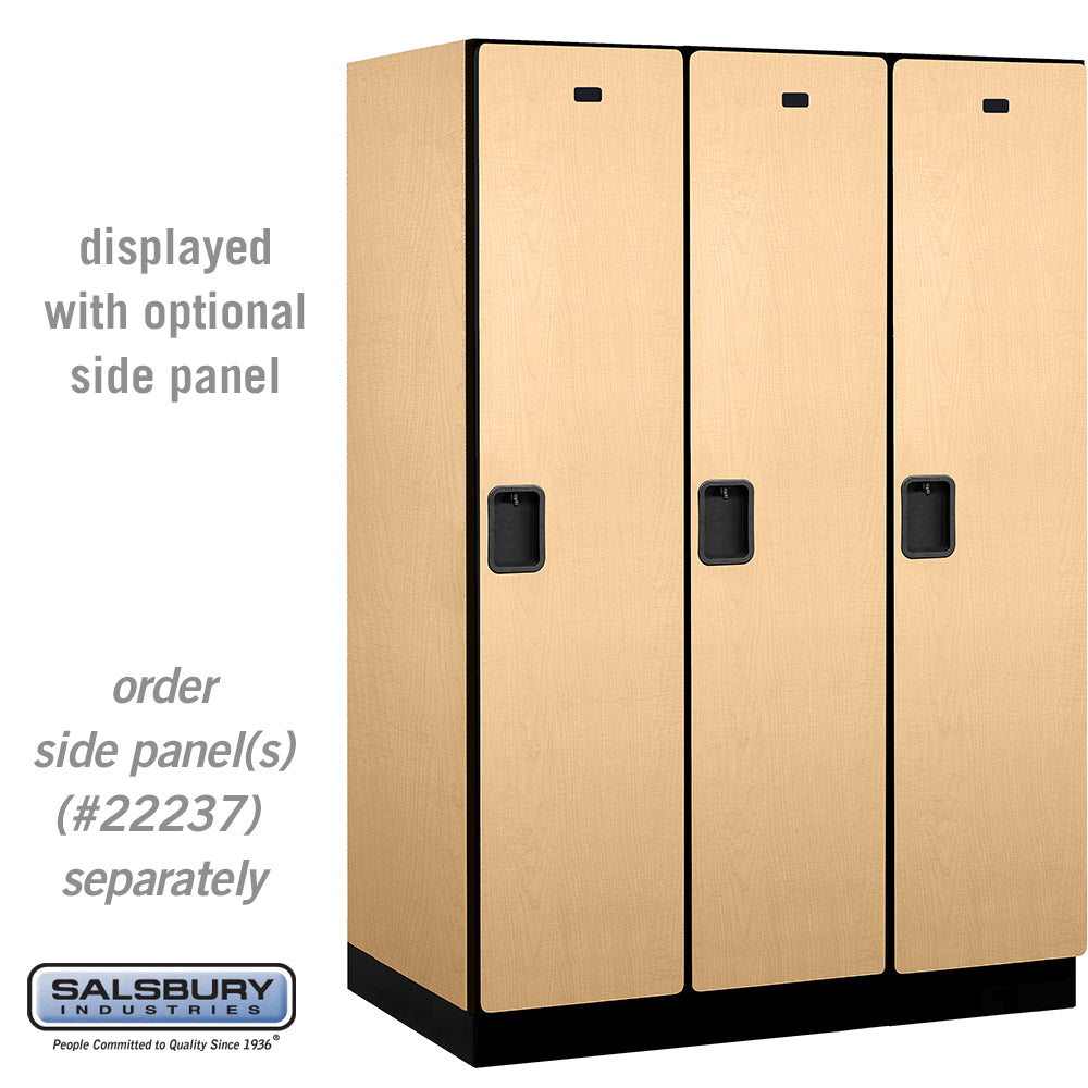 18" Wide Single Tier Designer Wood Locker - 3 Wide - 6 Feet High - 24 Inches Deep - Maple