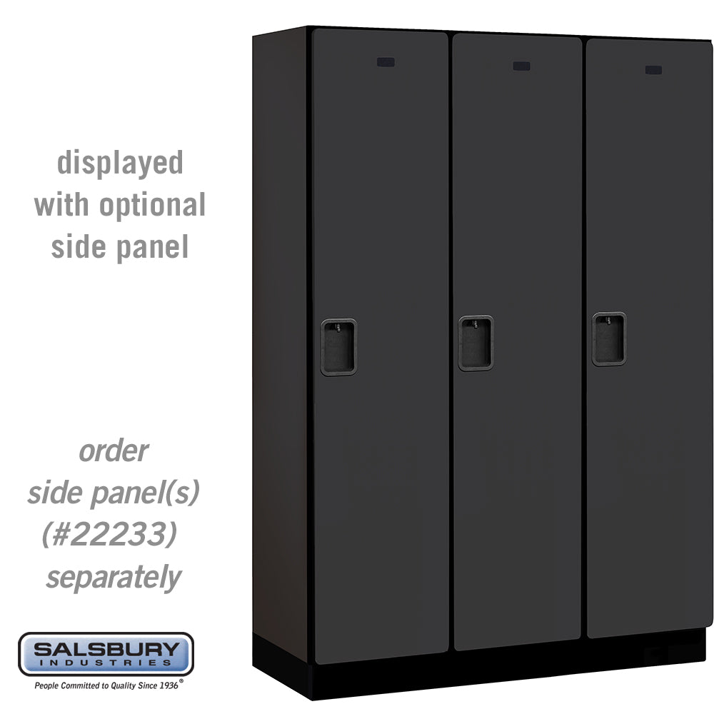 18" Wide Single Tier Designer Wood Locker - 3 Wide - 6 Feet High - 18 Inches Deep - Black