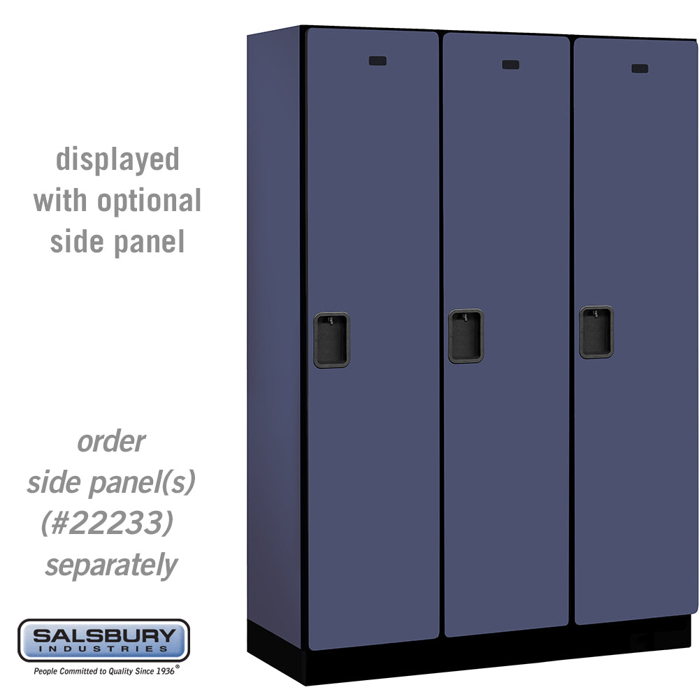 18" Wide Single Tier Designer Wood Locker - 3 Wide - 6 Feet High - 18 Inches Deep - Blue