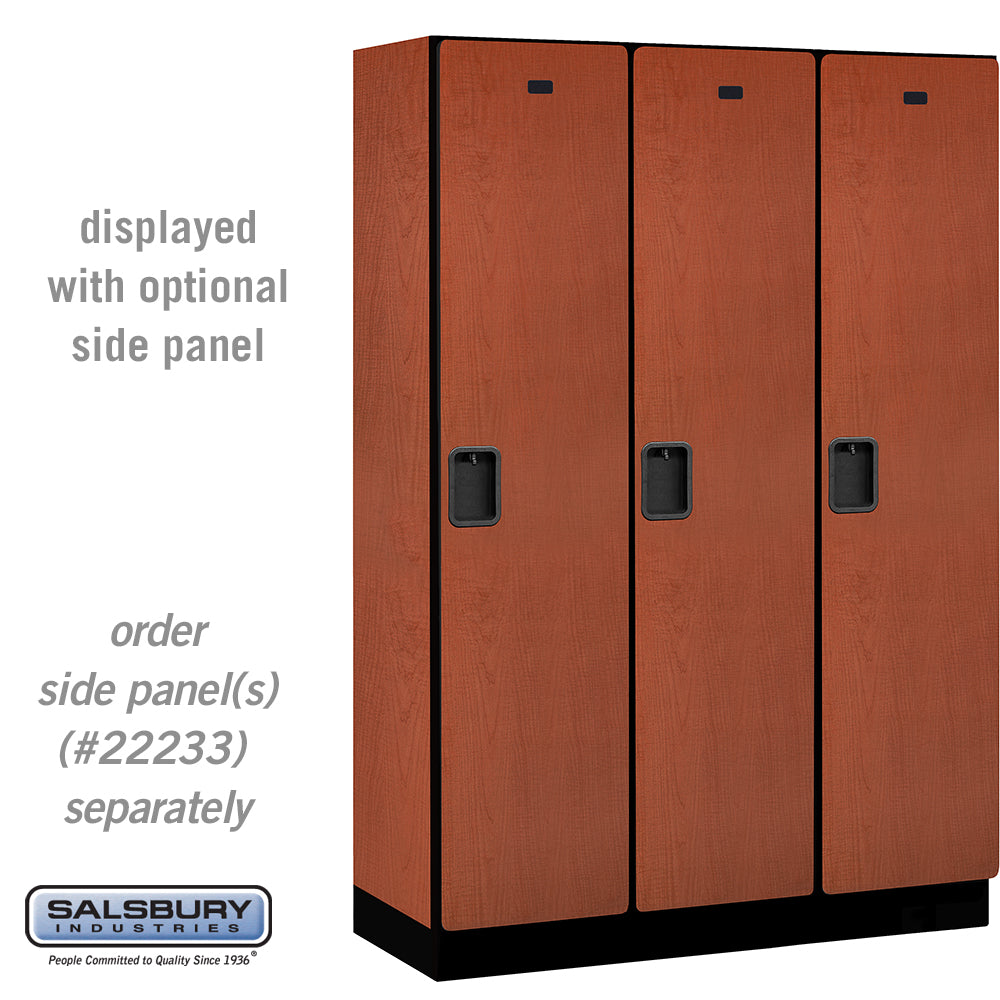 18" Wide Single Tier Designer Wood Locker - 3 Wide - 6 Feet High - 18 Inches Deep - Cherry