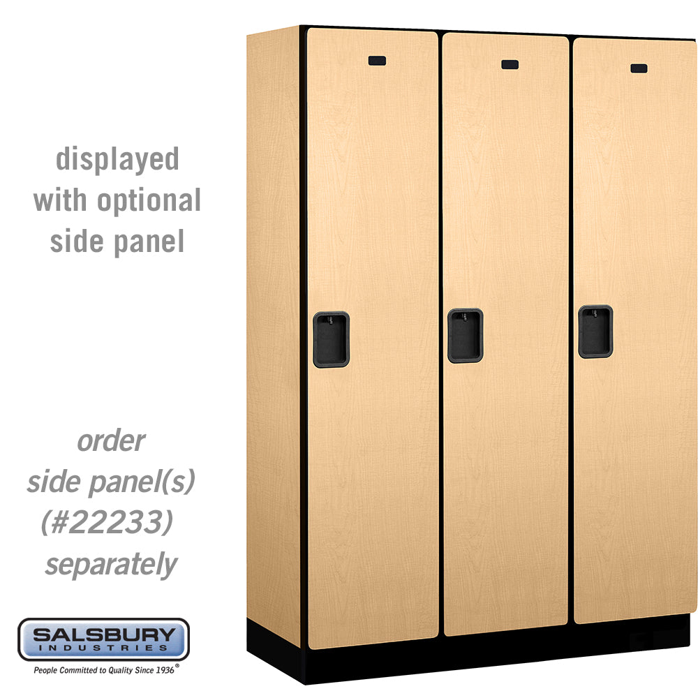 18" Wide Single Tier Designer Wood Locker - 3 Wide - 6 Feet High - 18 Inches Deep - Maple