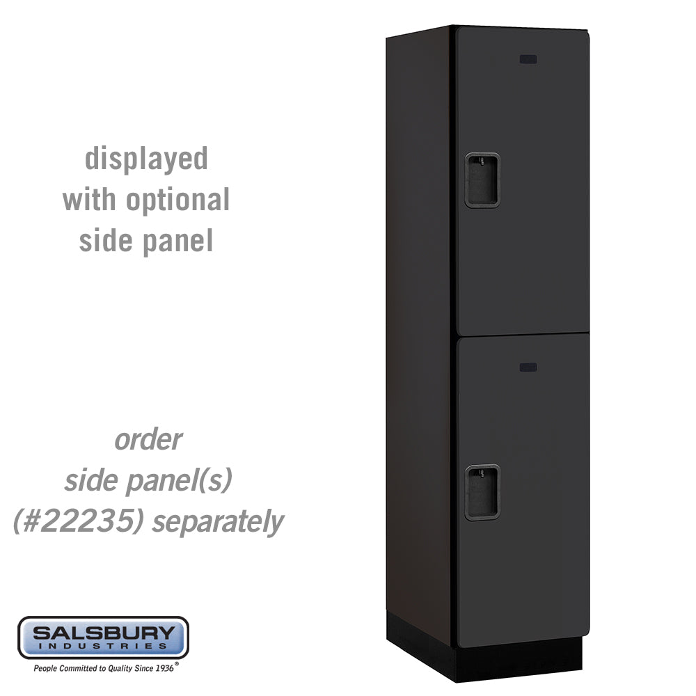 18" Wide Double Tier Designer Wood Locker - 1 Wide - 6 Feet High - 21 Inches Deep - Black