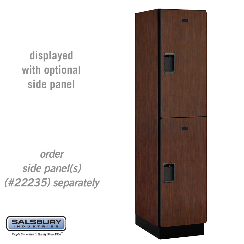 18" Wide Double Tier Designer Wood Locker - 1 Wide - 6 Feet High - 21 Inches Deep - Mahogany