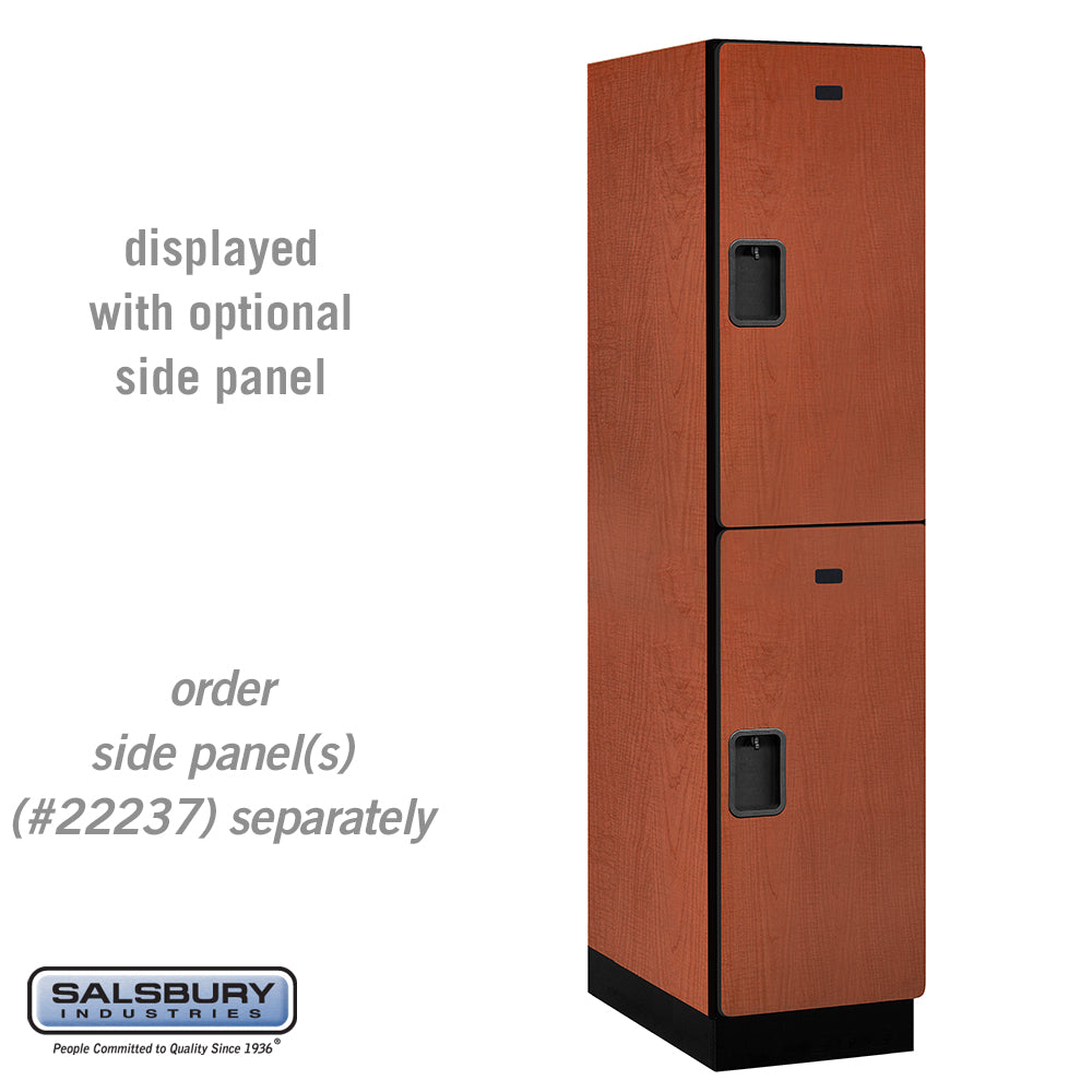 18" Wide Double Tier Designer Wood Locker - 1 Wide - 6 Feet High - 24 Inches Deep - Cherry