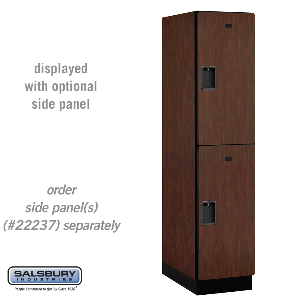 18" Wide Double Tier Designer Wood Locker - 1 Wide - 6 Feet High - 24 Inches Deep - Mahogany