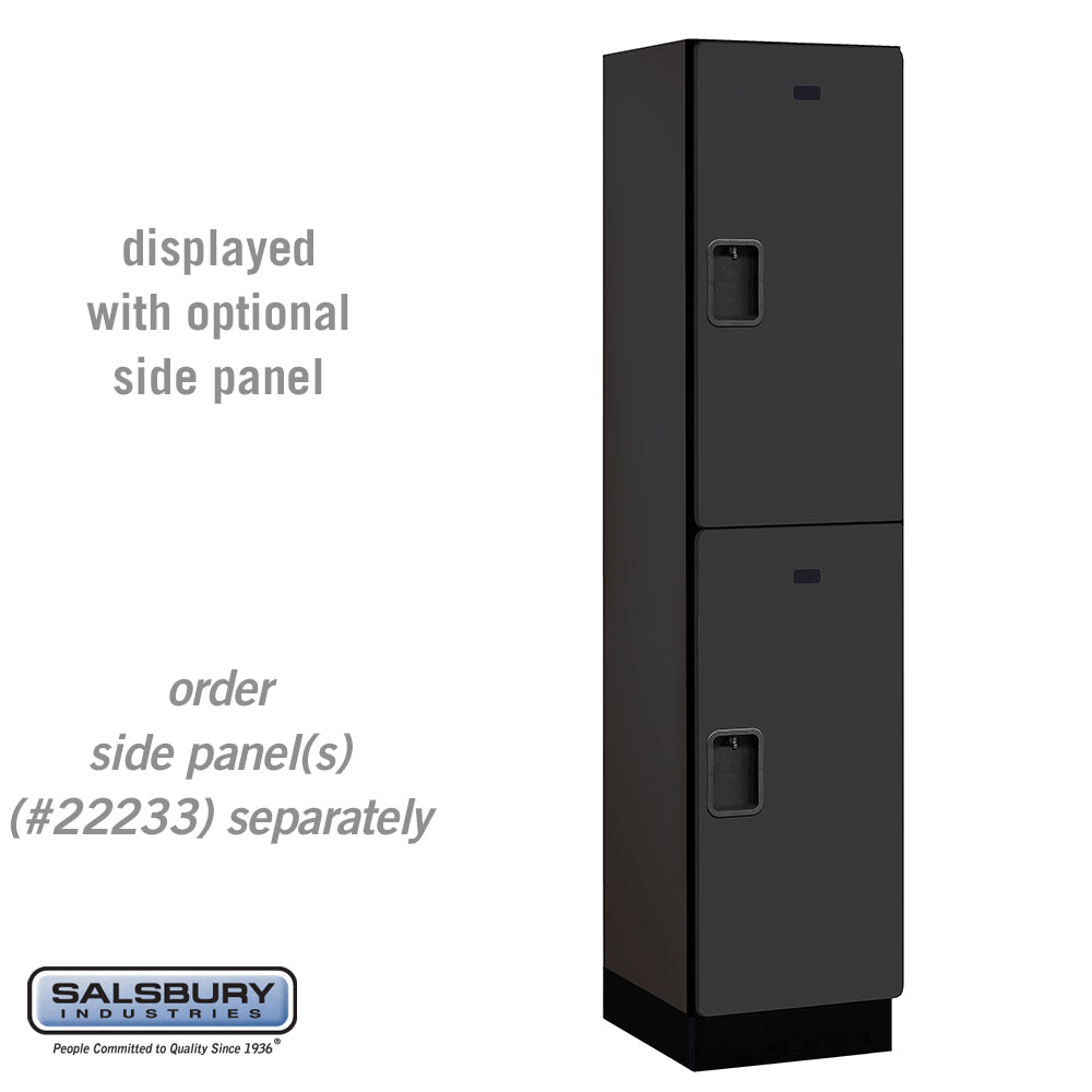 18" Wide Double Tier Designer Wood Locker - 1 Wide - 6 Feet High - 18 Inches Deep - Black