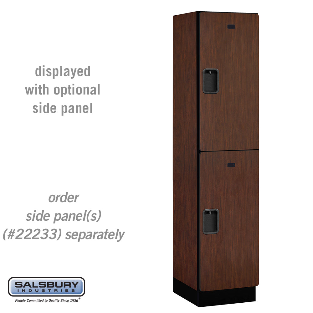 18" Wide Double Tier Designer Wood Locker - 1 Wide - 6 Feet High - 18 Inches Deep - Mahogany