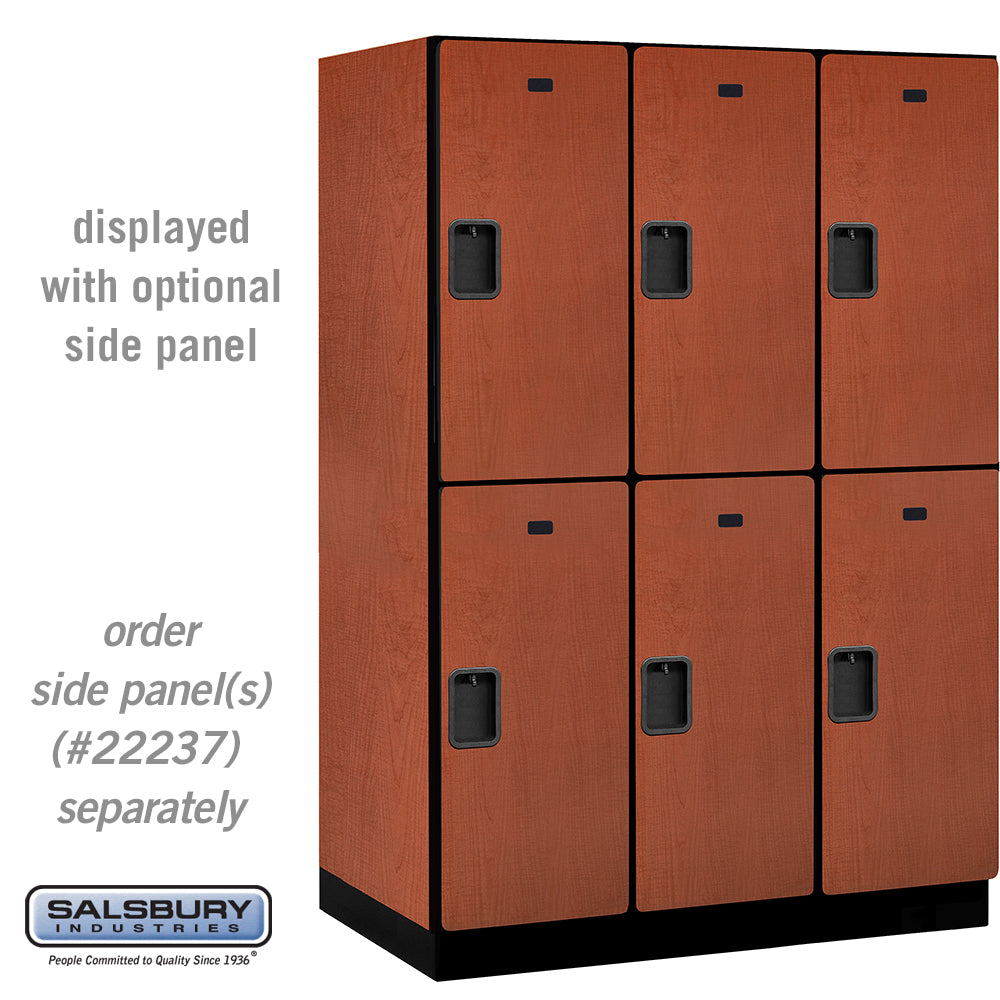 18" Wide Double Tier Designer Wood Locker - 3 Wide - 6 Feet High - 24 Inches Deep - Cherry