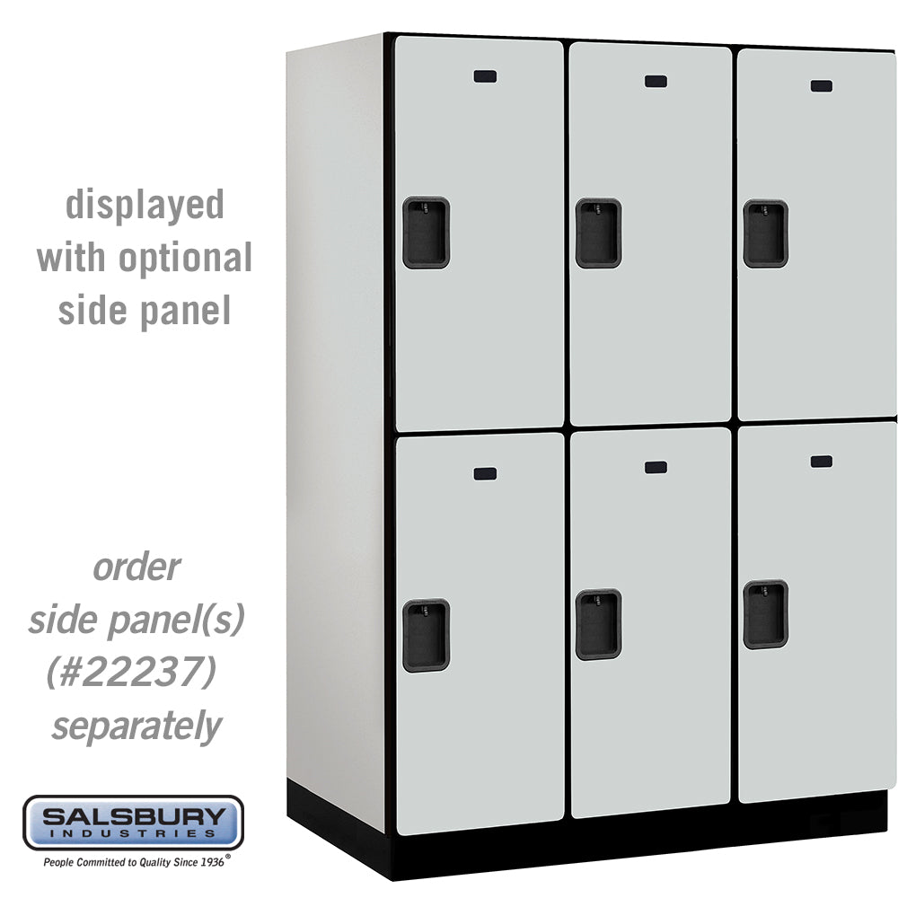 18" Wide Double Tier Designer Wood Locker - 3 Wide - 6 Feet High - 24 Inches Deep - Gray