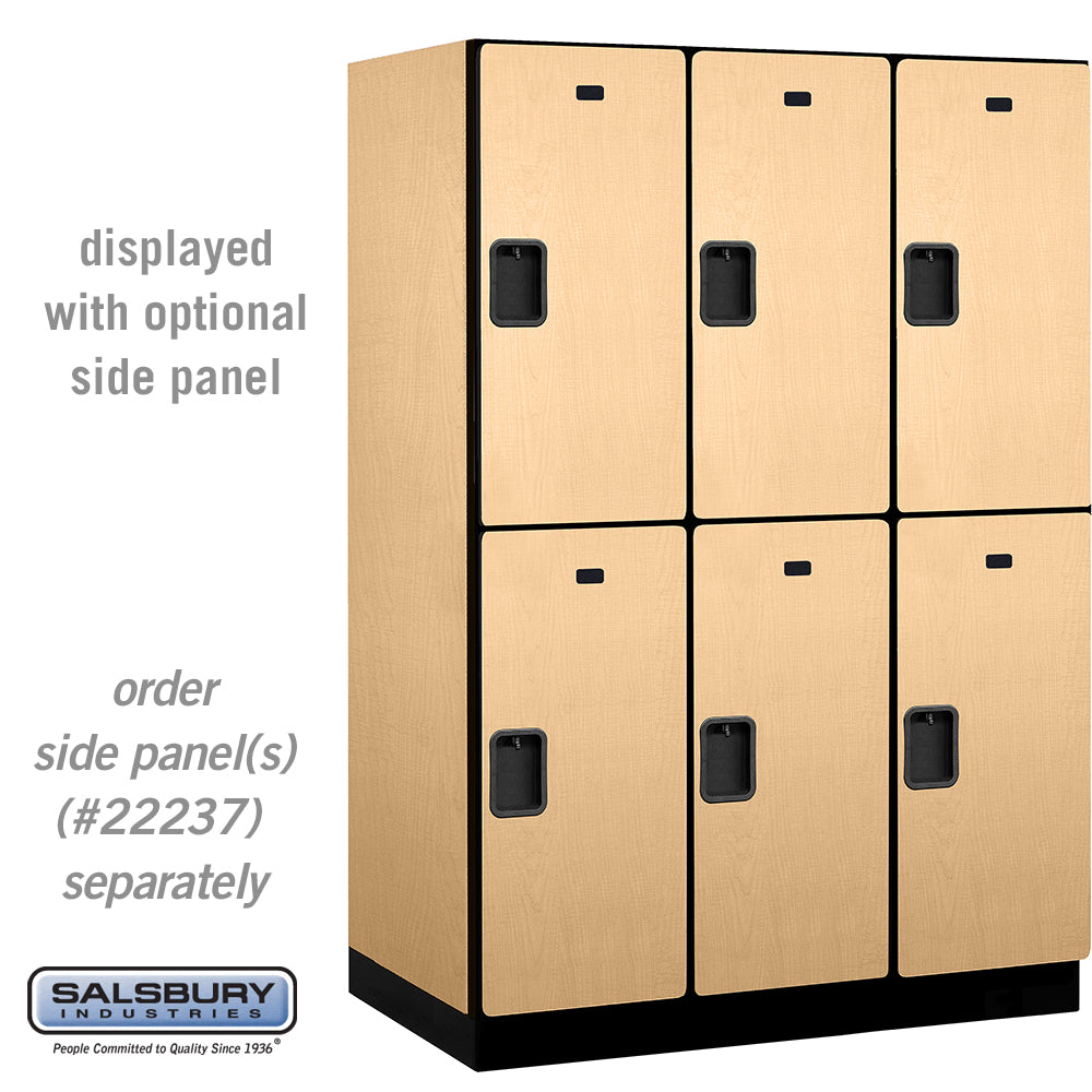 18" Wide Double Tier Designer Wood Locker - 3 Wide - 6 Feet High - 24 Inches Deep - Maple