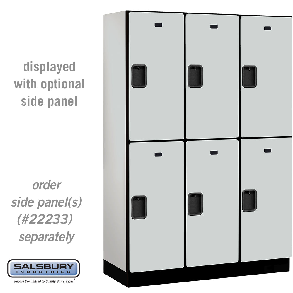 18" Wide Double Tier Designer Wood Locker - 3 Wide - 6 Feet High - 18 Inches Deep - Gray