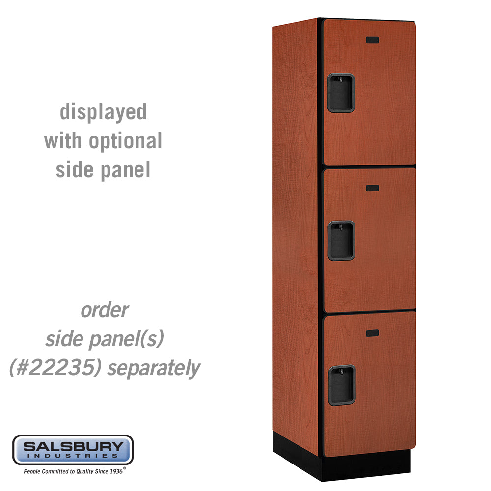 18" Wide Triple Tier Designer Wood Locker - 1 Wide - 6 Feet High - 21 Inches Deep - Cherry