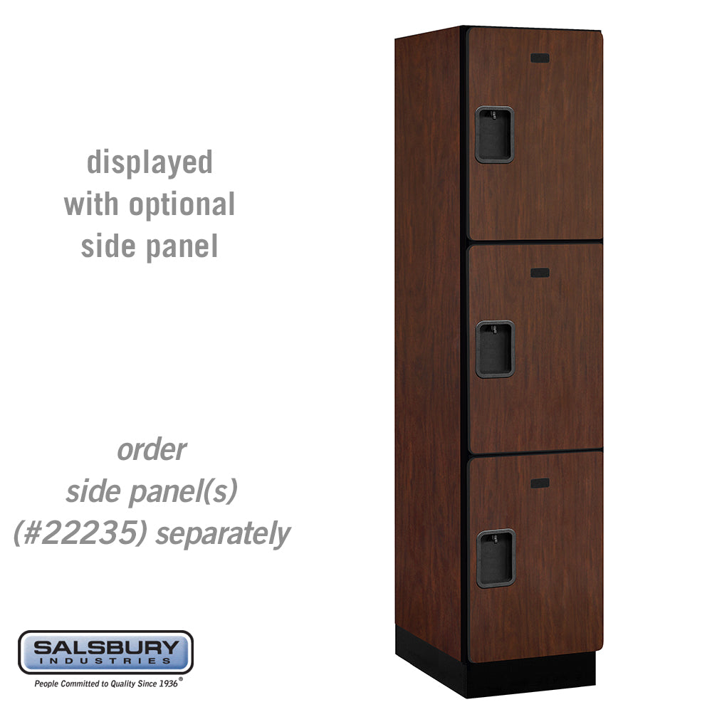 18" Wide Triple Tier Designer Wood Locker - 1 Wide - 6 Feet High - 21 Inches Deep - Mahogany