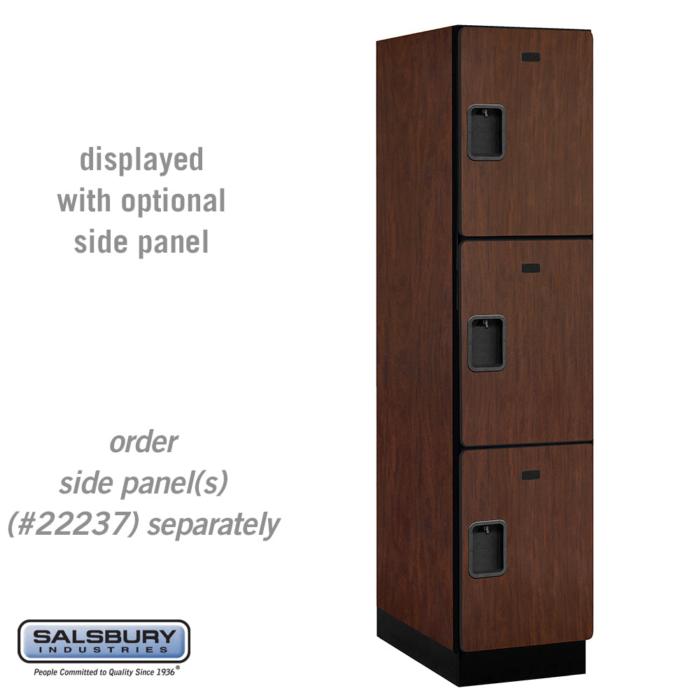 18" Wide Triple Tier Designer Wood Locker - 1 Wide - 6 Feet High - 24 Inches Deep - Mahogany