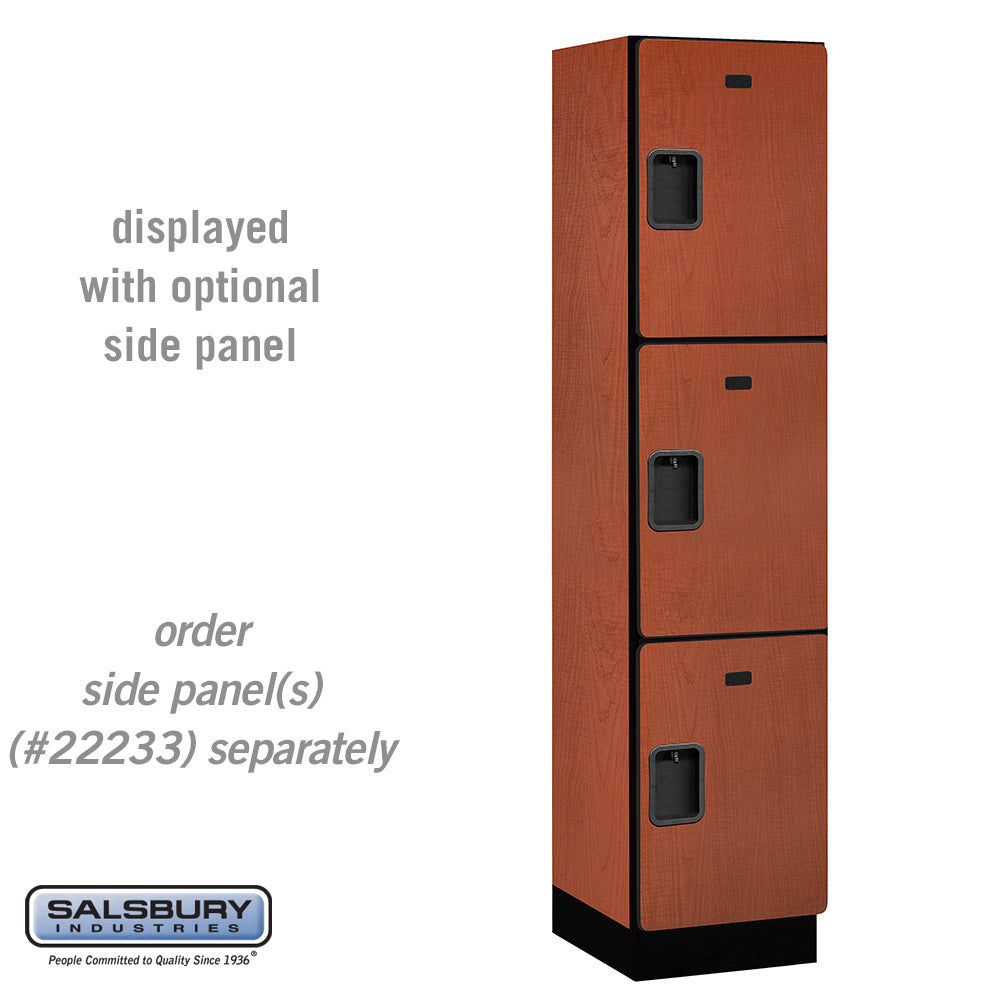 18" Wide Triple Tier Designer Wood Locker - 1 Wide - 6 Feet High - 18 Inches Deep - Cherry