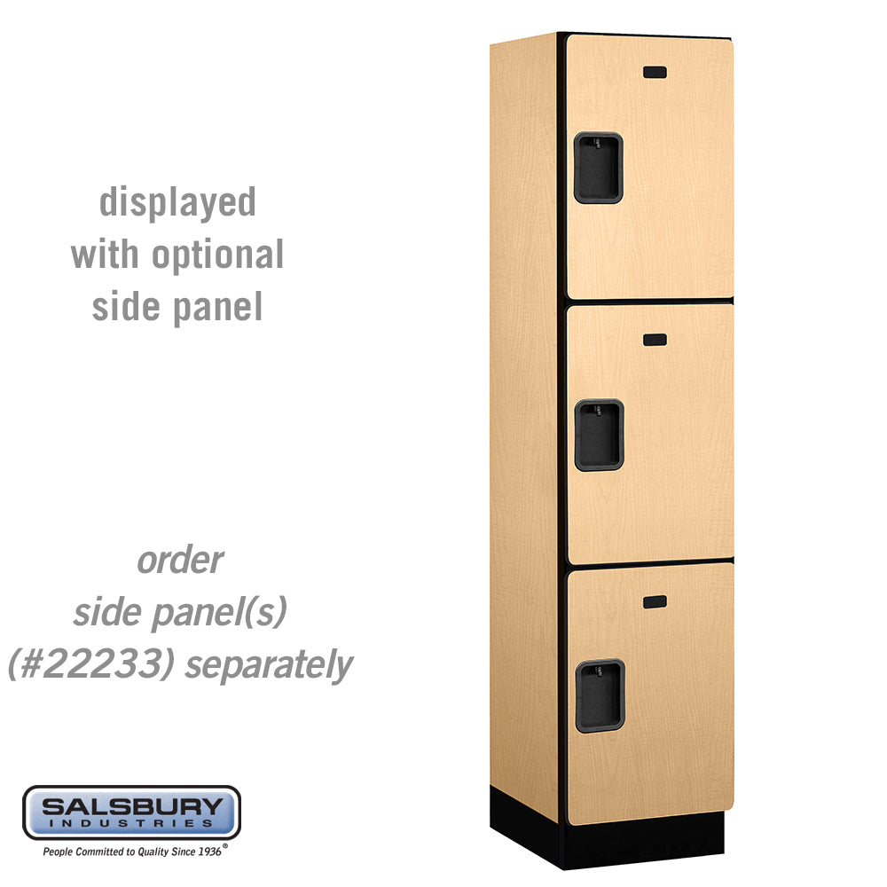 18" Wide Triple Tier Designer Wood Locker - 1 Wide - 6 Feet High - 18 Inches Deep - Maple