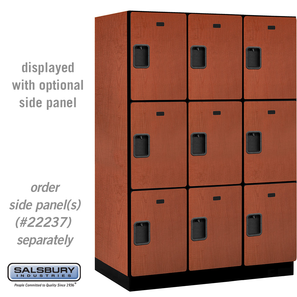 18" Wide Triple Tier Designer Wood Locker - 3 Wide - 6 Feet High - 24 Inches Deep - Cherry