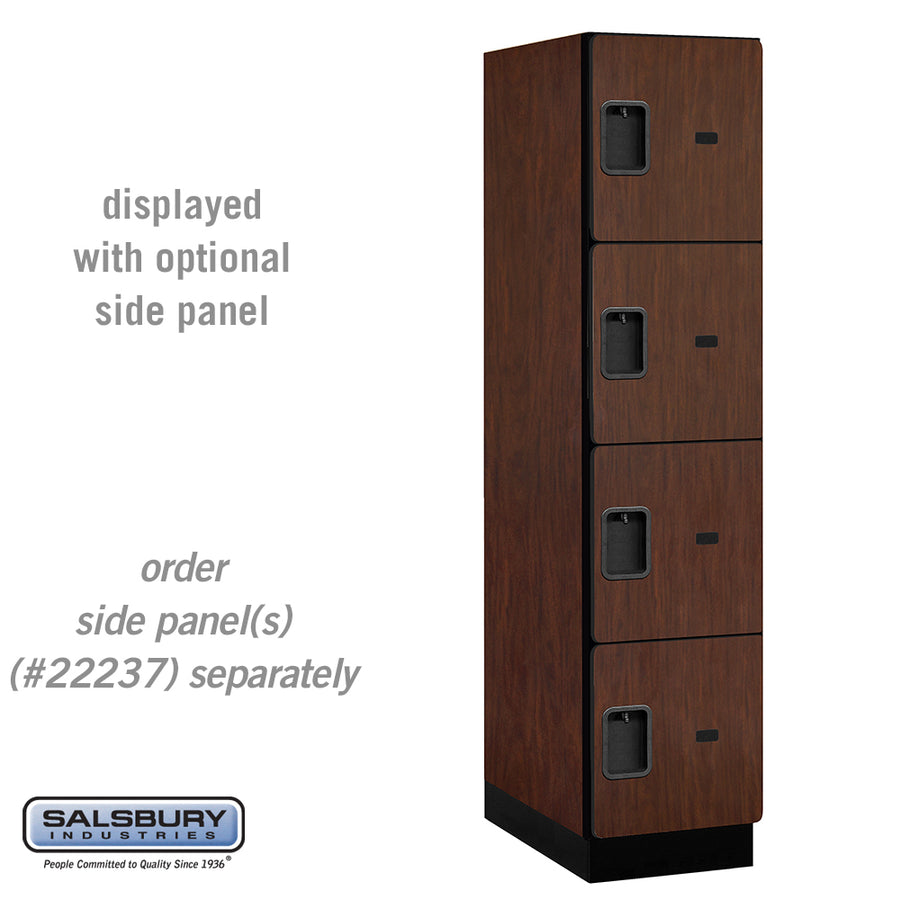 18" Wide Four Tier Designer Wood Locker - 1 Wide - 6 Feet High - 24 Inches Deep - Mahogany