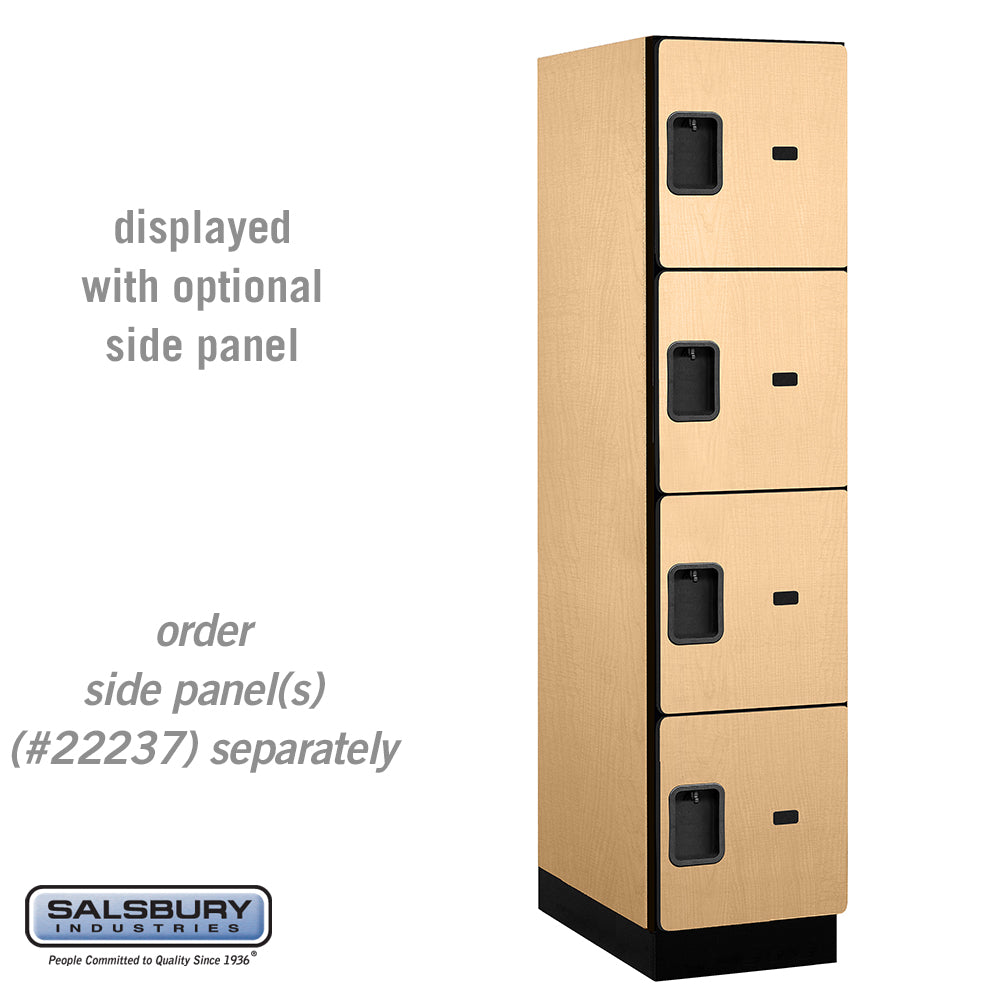 18" Wide Four Tier Designer Wood Locker - 1 Wide - 6 Feet High - 24 Inches Deep - Maple