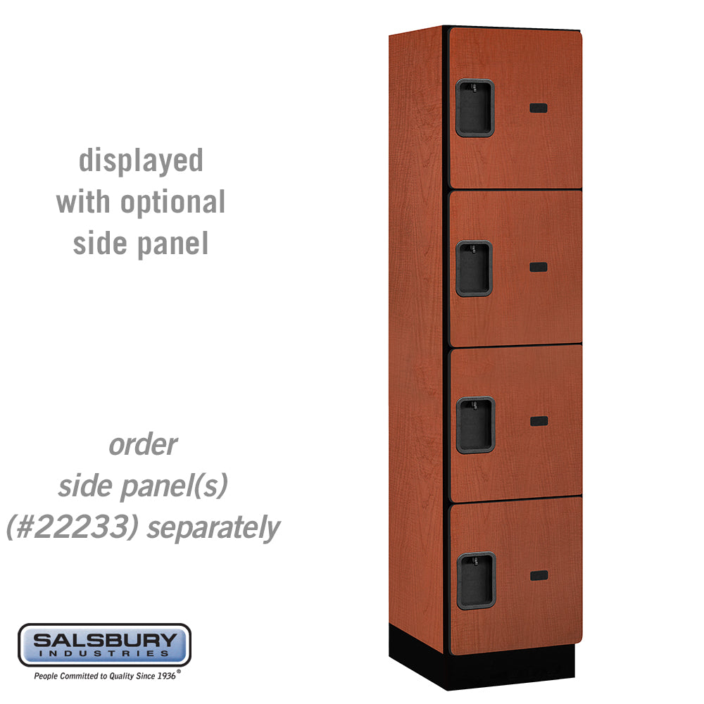 18" Wide Four Tier Designer Wood Locker - 1 Wide - 6 Feet High - 18 Inches Deep - Cherry