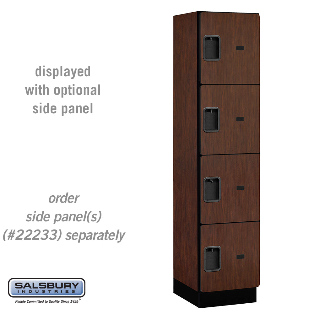 18" Wide Four Tier Designer Wood Locker - 1 Wide - 6 Feet High - 18 Inches Deep - Mahogany