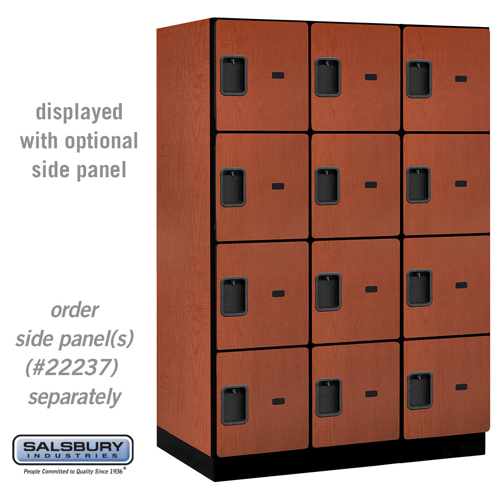 18" Wide Four Tier Designer Wood Locker - 3 Wide - 6 Feet High - 24 Inches Deep - Cherry