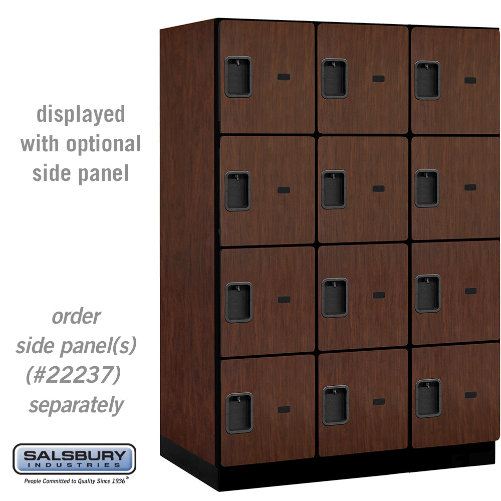 18" Wide Four Tier Designer Wood Locker - 3 Wide - 6 Feet High - 24 Inches Deep - Mahogany