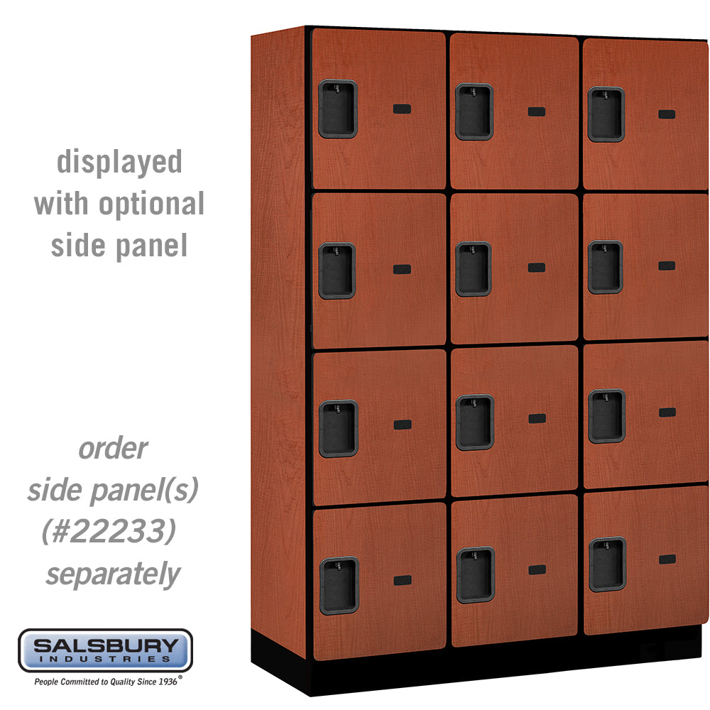 18" Wide Four Tier Designer Wood Locker - 3 Wide - 6 Feet High - 18 Inches Deep - Cherry