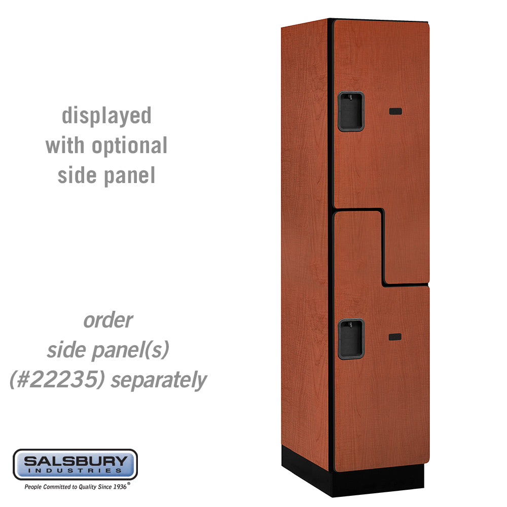 18" Wide Double Tier 'S' Style Designer Wood Locker - 1 Wide - 6 Feet High - 21 Inches Deep - Cherry