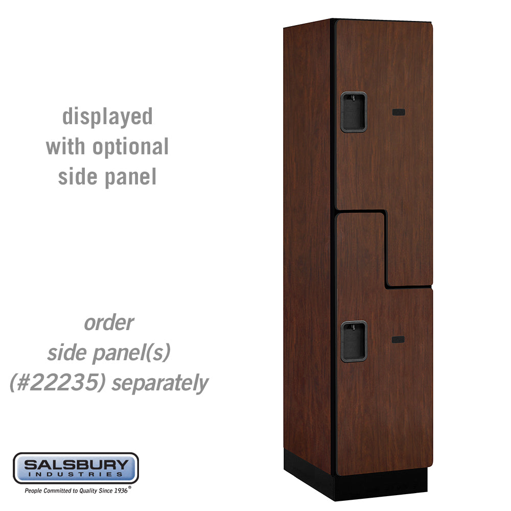 18" Wide Double Tier 'S' Style Designer Wood Locker - 1 Wide - 6 Feet High - 21 Inches Deep - Mahogany