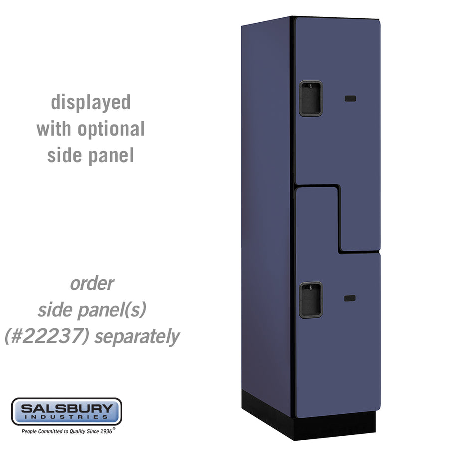 18" Wide Double Tier 'S' Style Designer Wood Locker - 1 Wide - 6 Feet High - 24 Inches Deep - Blue