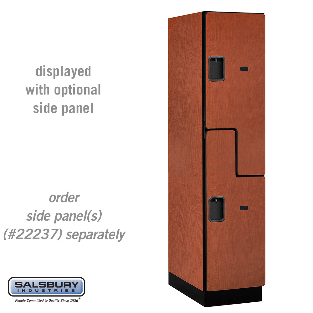 18" Wide Double Tier 'S' Style Designer Wood Locker - 1 Wide - 6 Feet High - 24 Inches Deep - Cherry