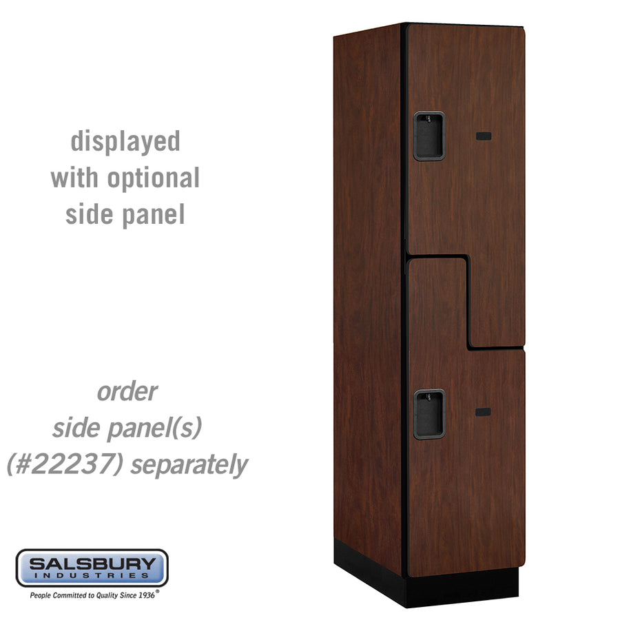 18" Wide Double Tier 'S' Style Designer Wood Locker - 1 Wide - 6 Feet High - 24 Inches Deep - Mahogany