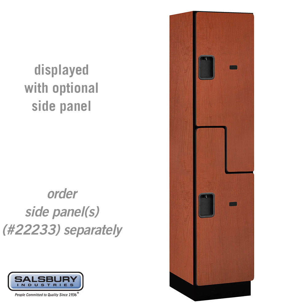 18" Wide Double Tier 'S' Style Designer Wood Locker - 1 Wide - 6 Feet High - 18 Inches Deep - Cherry