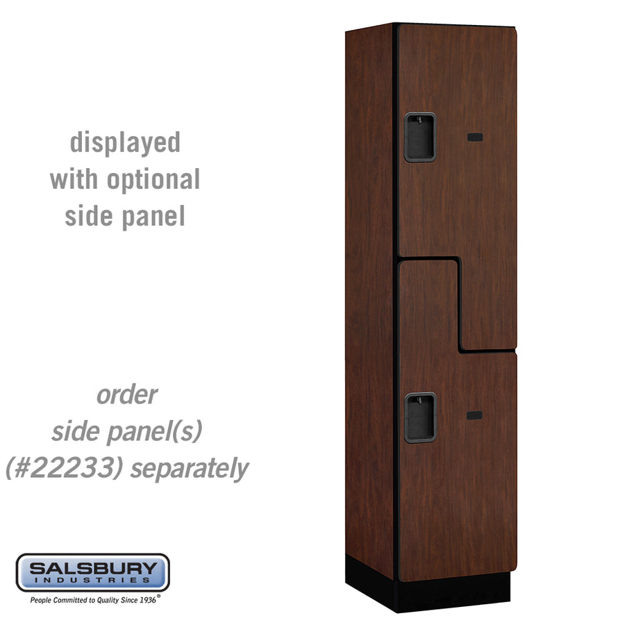 18" Wide Double Tier 'S' Style Designer Wood Locker - 1 Wide - 6 Feet High - 18 Inches Deep - Mahogany